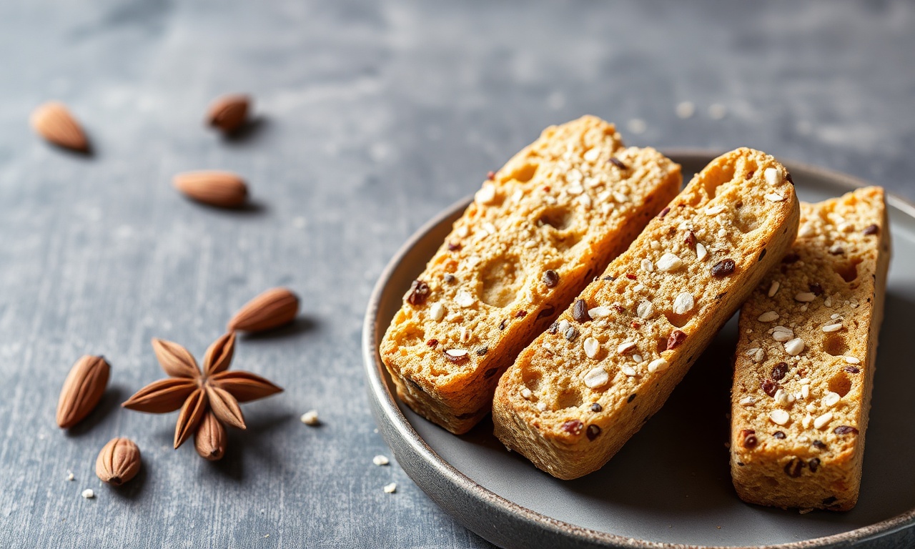 Crunchy almond anise biscotti, perfect for dipping.