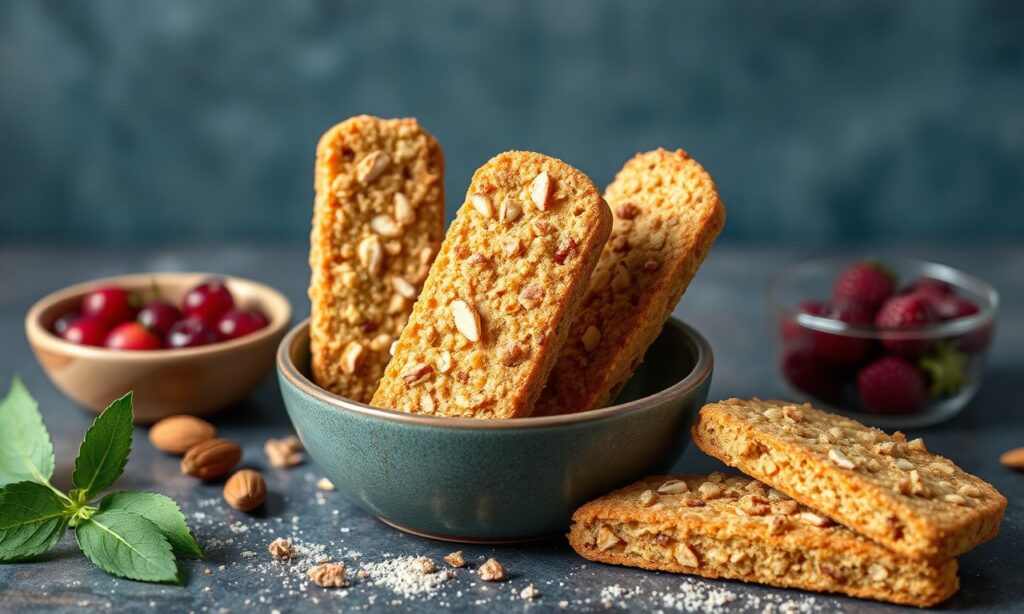 Crunchy almond anise biscotti, perfect for dipping.