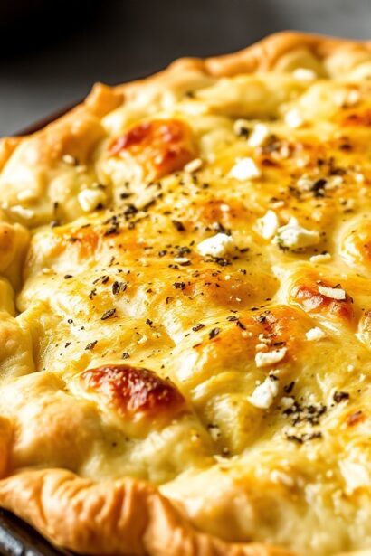 Flaky filo spinach feta pie, savory and delicious.