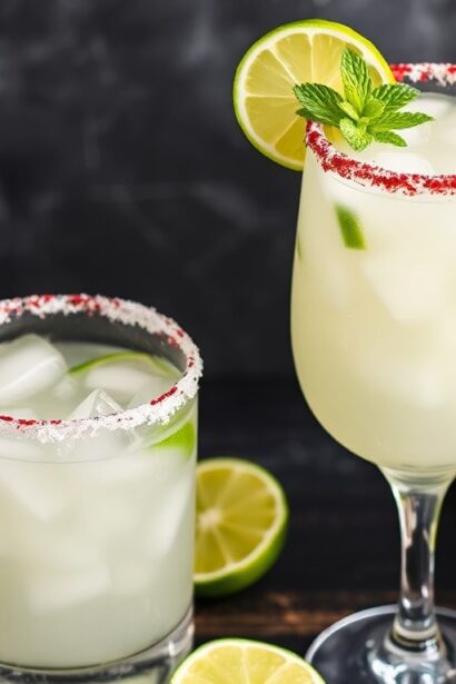 Crafting perfect coconut lime mojito mocktail, tropical twist.