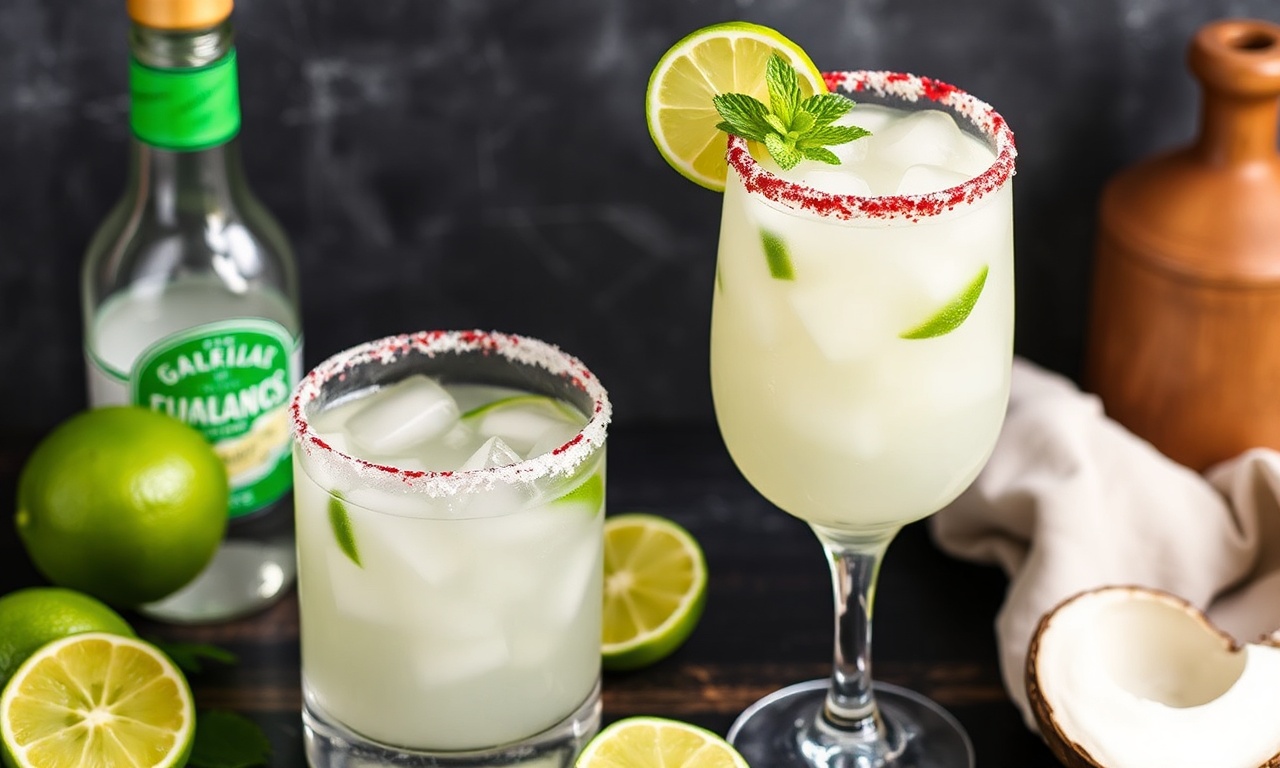 Crafting perfect coconut lime mojito mocktail, tropical twist.
