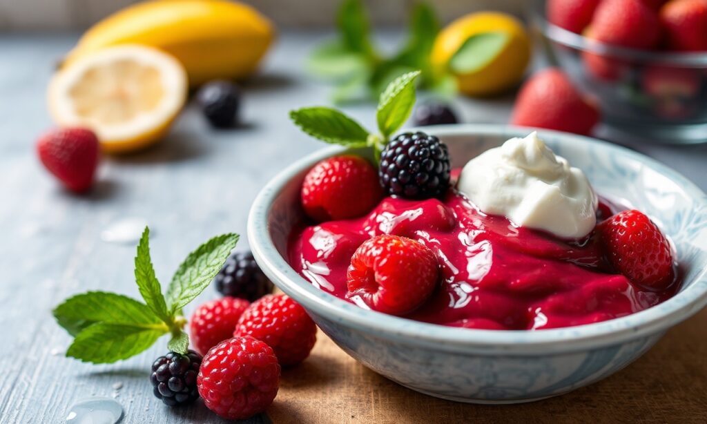 Delicious summer berry pudding: sweet, tangy, and a seasonal celebration.