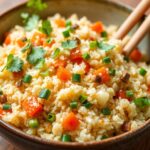 Whip up quick, easy veggie fried rice recipe with colorful vegetables.