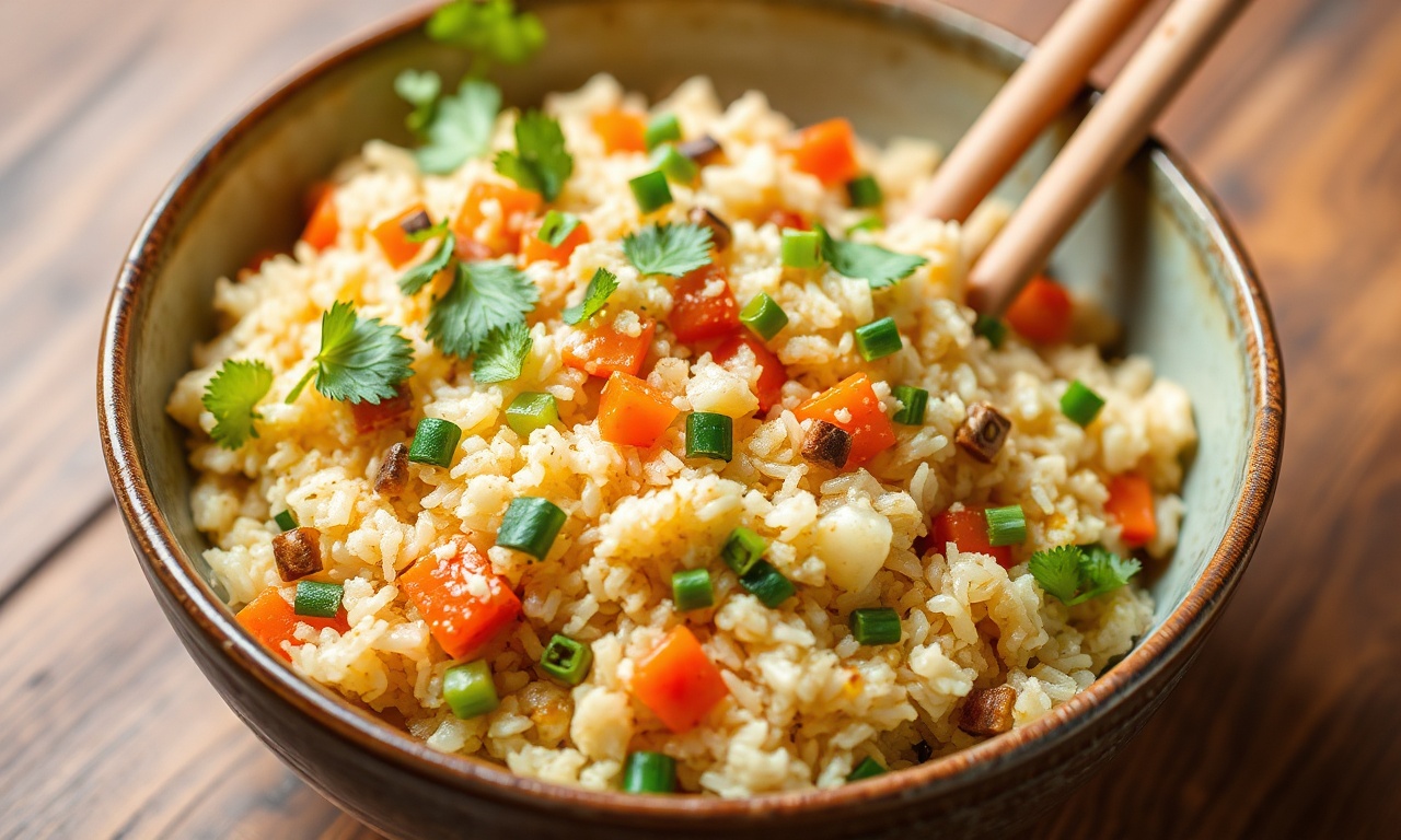 Whip up quick, easy veggie fried rice recipe with colorful vegetables.
