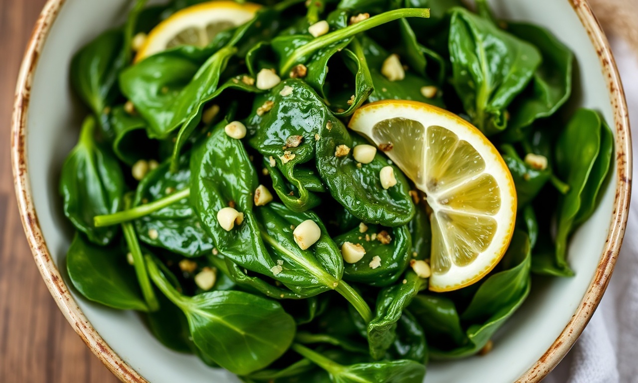 Zesty garlic lemon spinach sautéed to perfection.