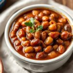 Homemade old-fashioned baked beans: classic comfort food.