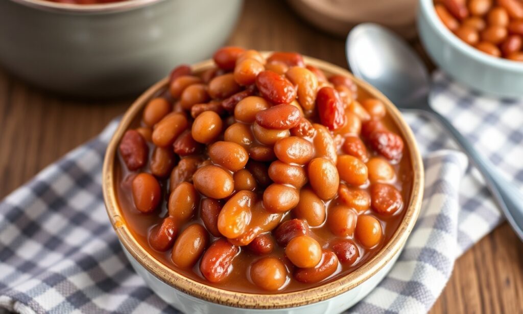 Homemade old-fashioned baked beans: comforting, classic, and delicious.