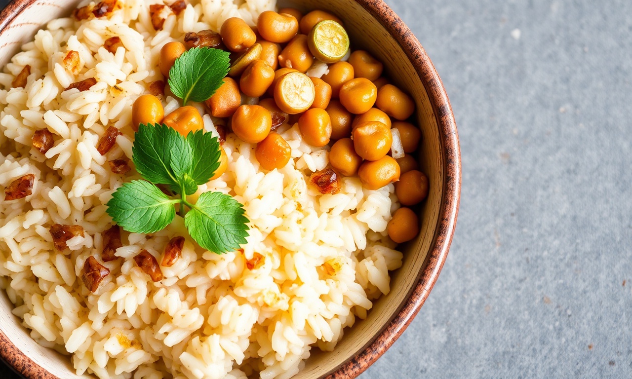 Creamy coconut rice and peas, a Caribbean delight.