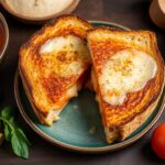 Irresistible grilled cheese sandwich with tomato soup, pure comfort food bliss.