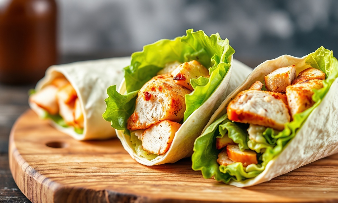 Speedy chicken Caesar wrap, rotisserie magic, easy recipe.