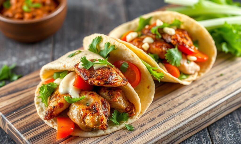 Speedy chicken Caesar wraps: quick, easy, delicious rotisserie chicken recipe.