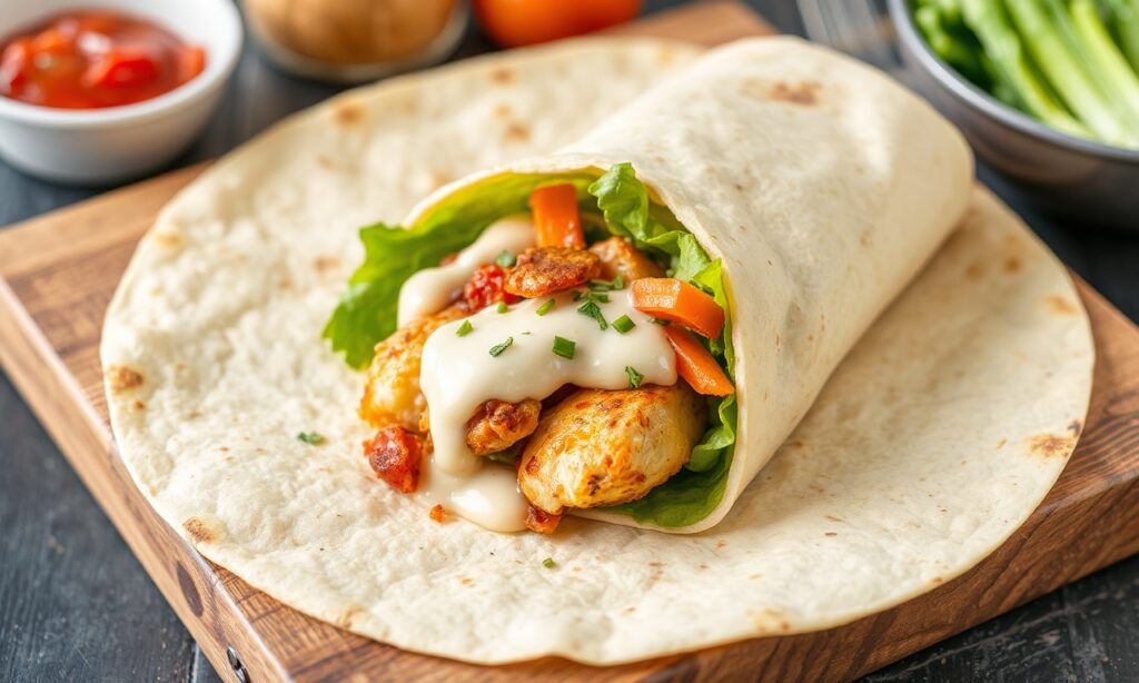 Speedy Chicken Caesar wraps with rotisserie chicken, easy and delicious.