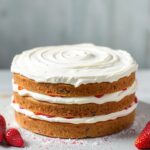 Sweet Neapolitan cake layers: perfect strawberry, vanilla, chocolate.