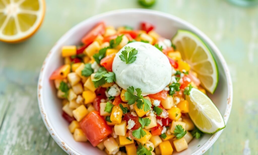Easy Mexican street corn salad: bright, bold, irresistible street food flavors.