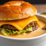Irresistible cheeseburger soup: a creamy, savory classic.