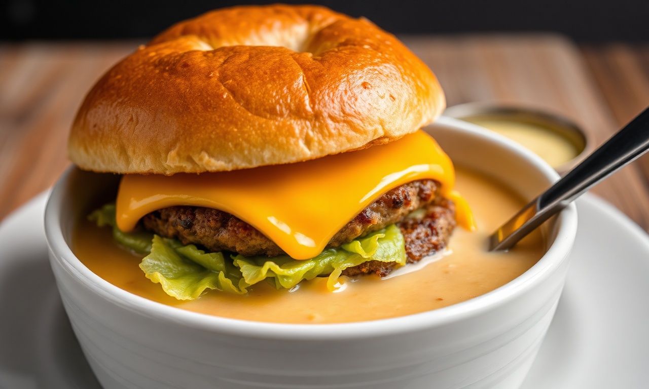 Irresistible cheeseburger soup: a creamy, savory classic.