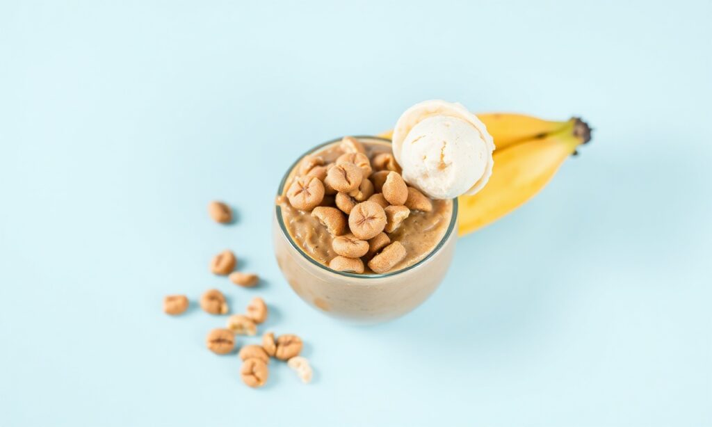 Peanut butter banana protein smoothie: power up your day.