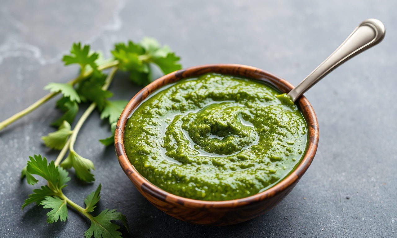 Zesty Italian salsa verde, vibrant herbs, brightens meals.