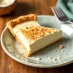 Decadent coconut custard pie, tropical twist on tradition.