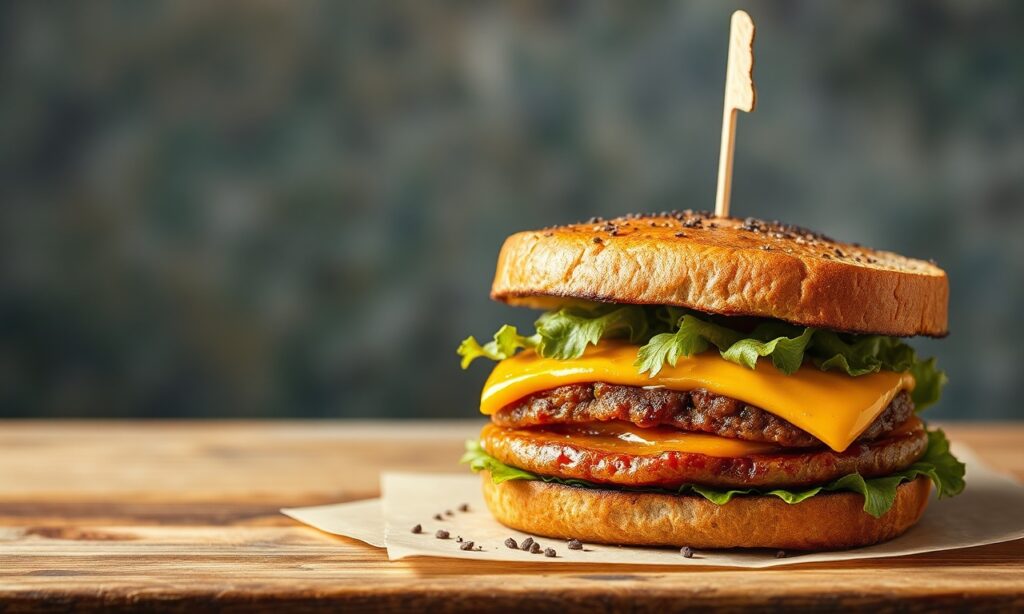 Savor Classic Patty Melt on tangy rye bread.