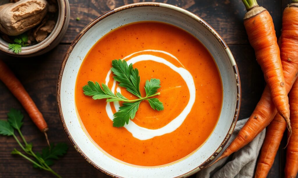 Unlocking Spicy Thai coconut carrot soup: radiant, bold flavor.