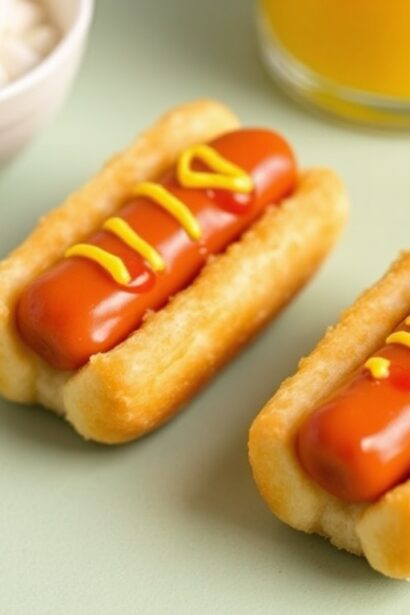 Perfect recipe for mini corn dogs: tiny, delicious treat.