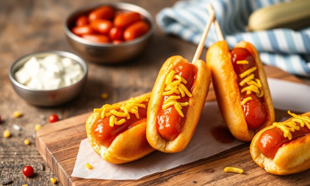 Perfect recipe mini corn dogs: tiny, fun, flavorful treat.