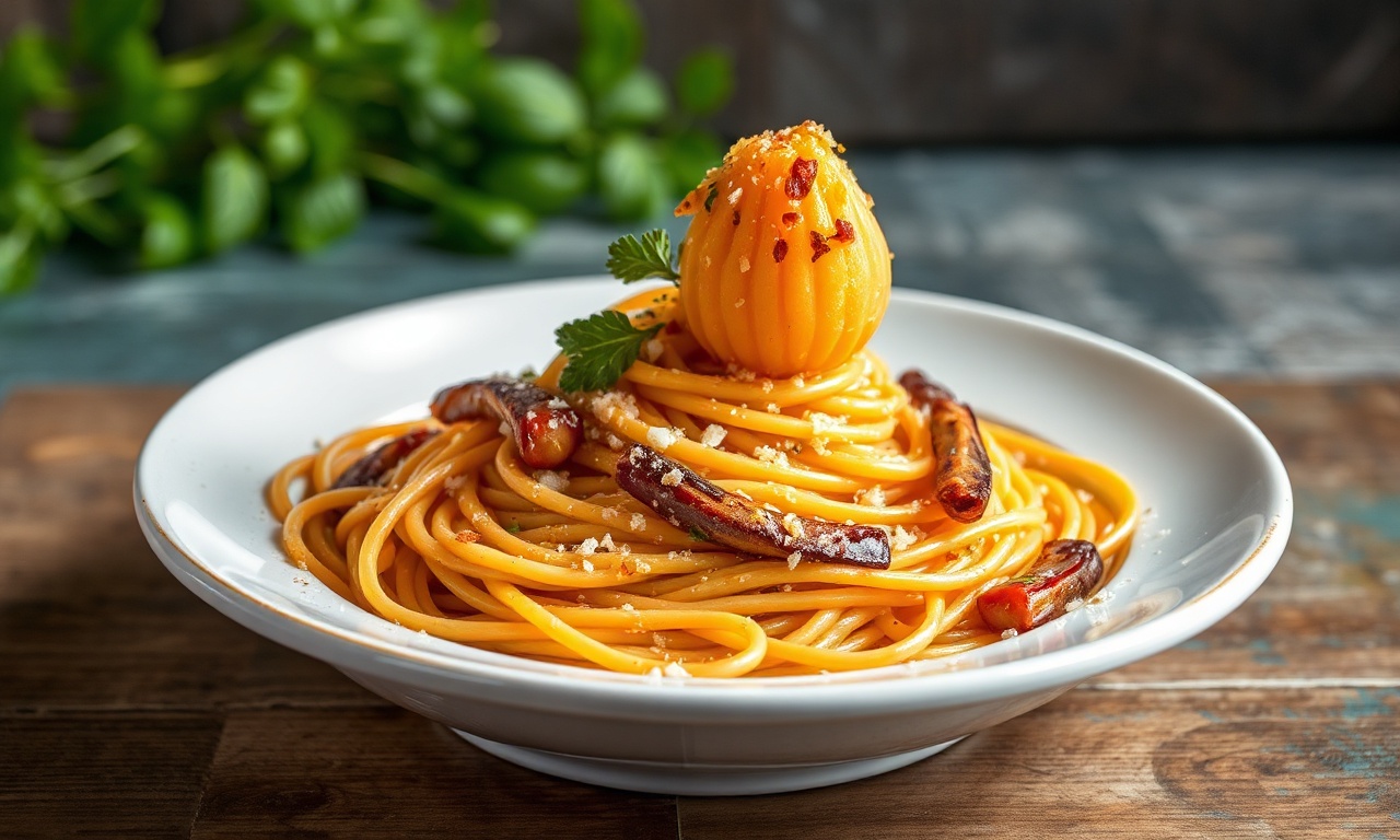Crunchy anchovy spaghetti: Italy's rustic pasta delight.
