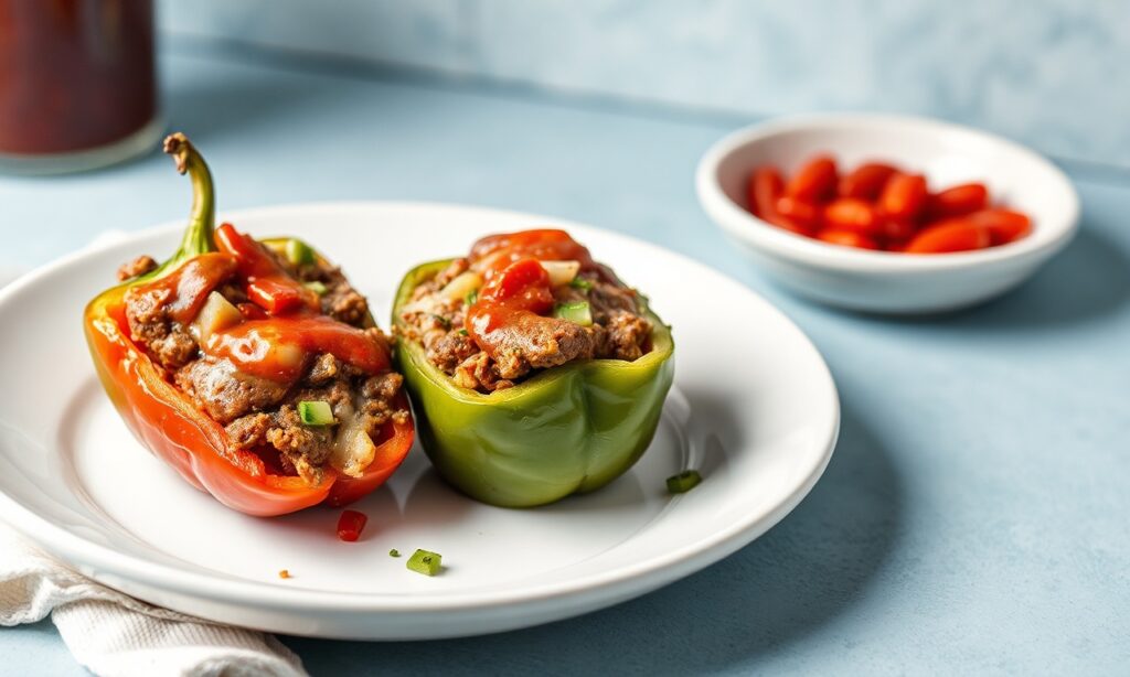 Philly cheesesteak stuffed peppers: iconic sandwich flavor, fresh twist.