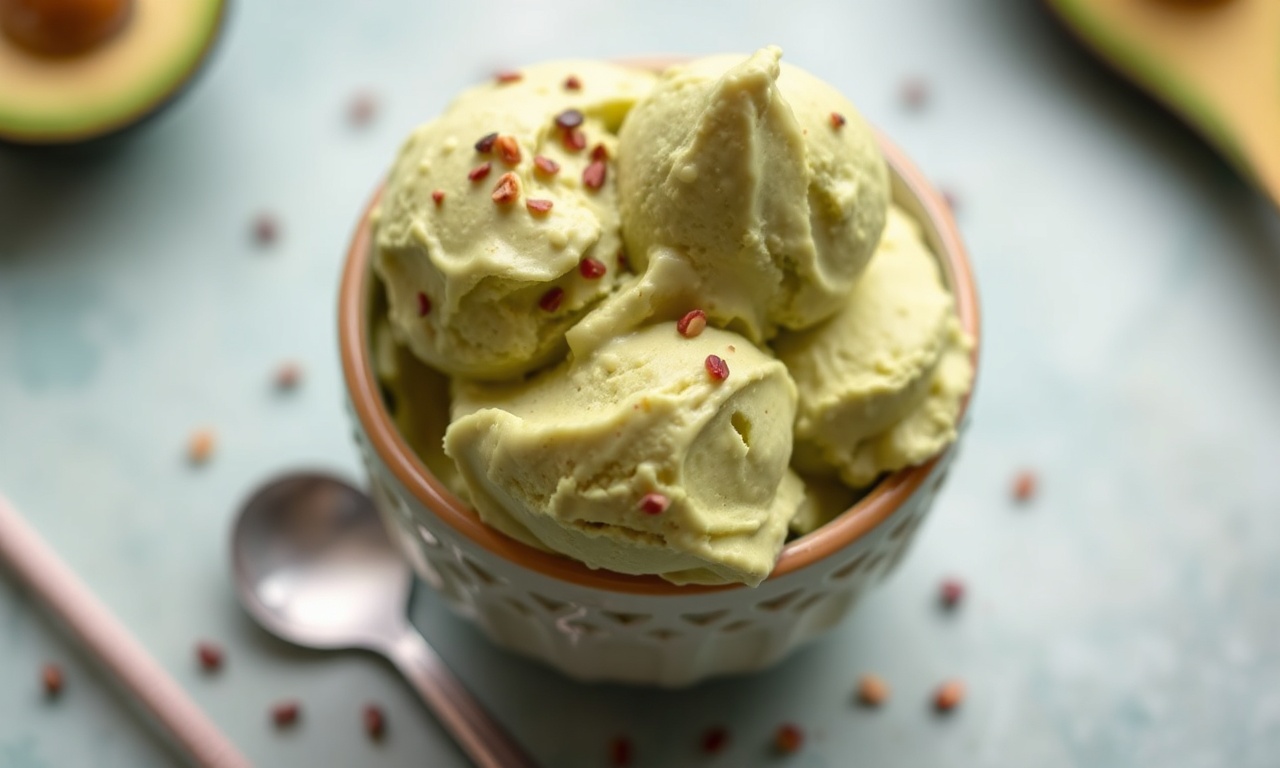 Creamy avocado ice cream: a rich, nutritious, and indulgent dessert.