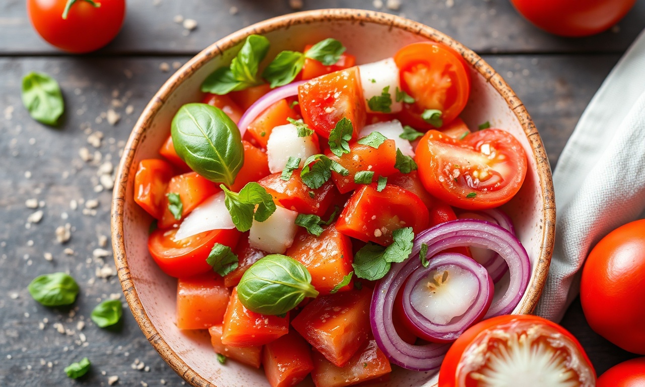 Quick tomato onion salad recipe: brighten your meal.