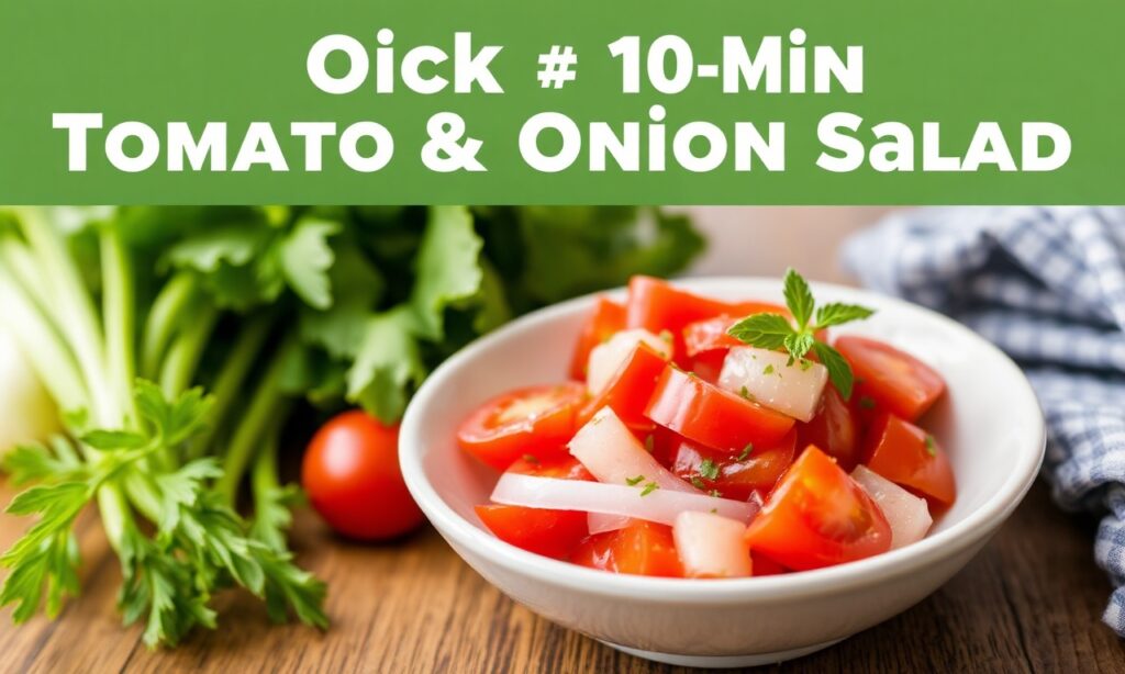 Quick tomato onion salad recipe for a bright, flavorful meal.