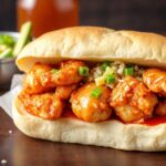 General Tso shrimp po' boy sandwich: delicious Asian-inspired American classic.