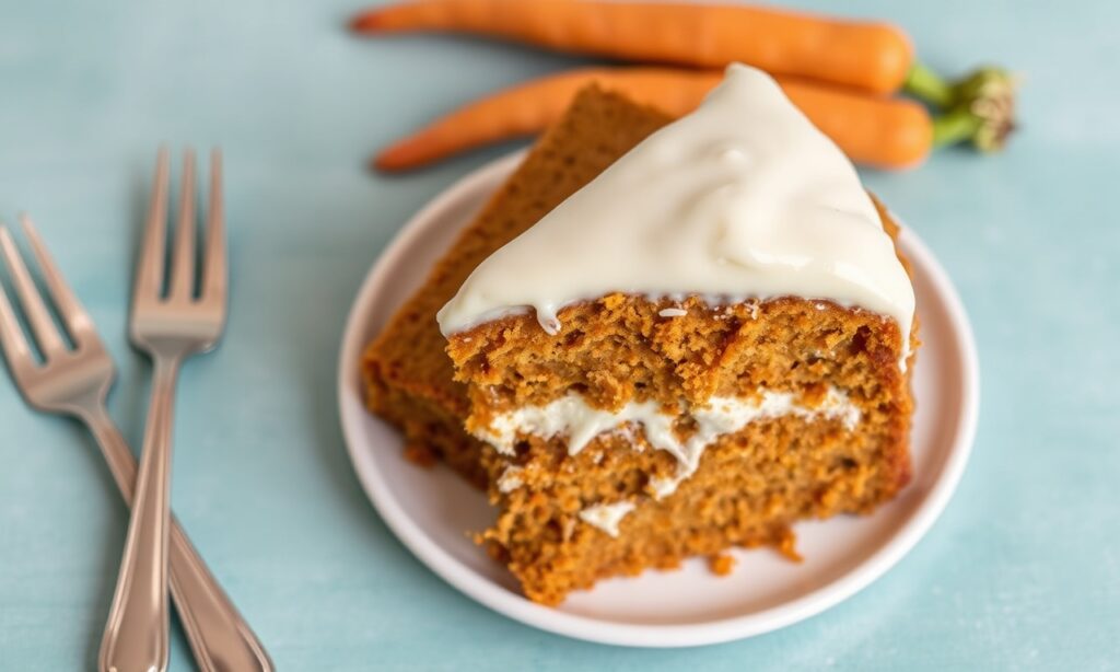 Irresistible carrot cake, moist with luscious cream cheese frosting.