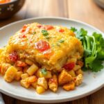 Southwest chicken cornbread casserole: a flavorful, easy dish.