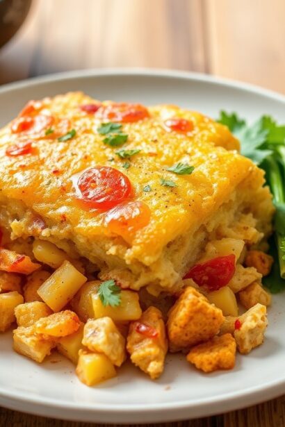 Southwest chicken cornbread casserole: a flavorful, easy dish.